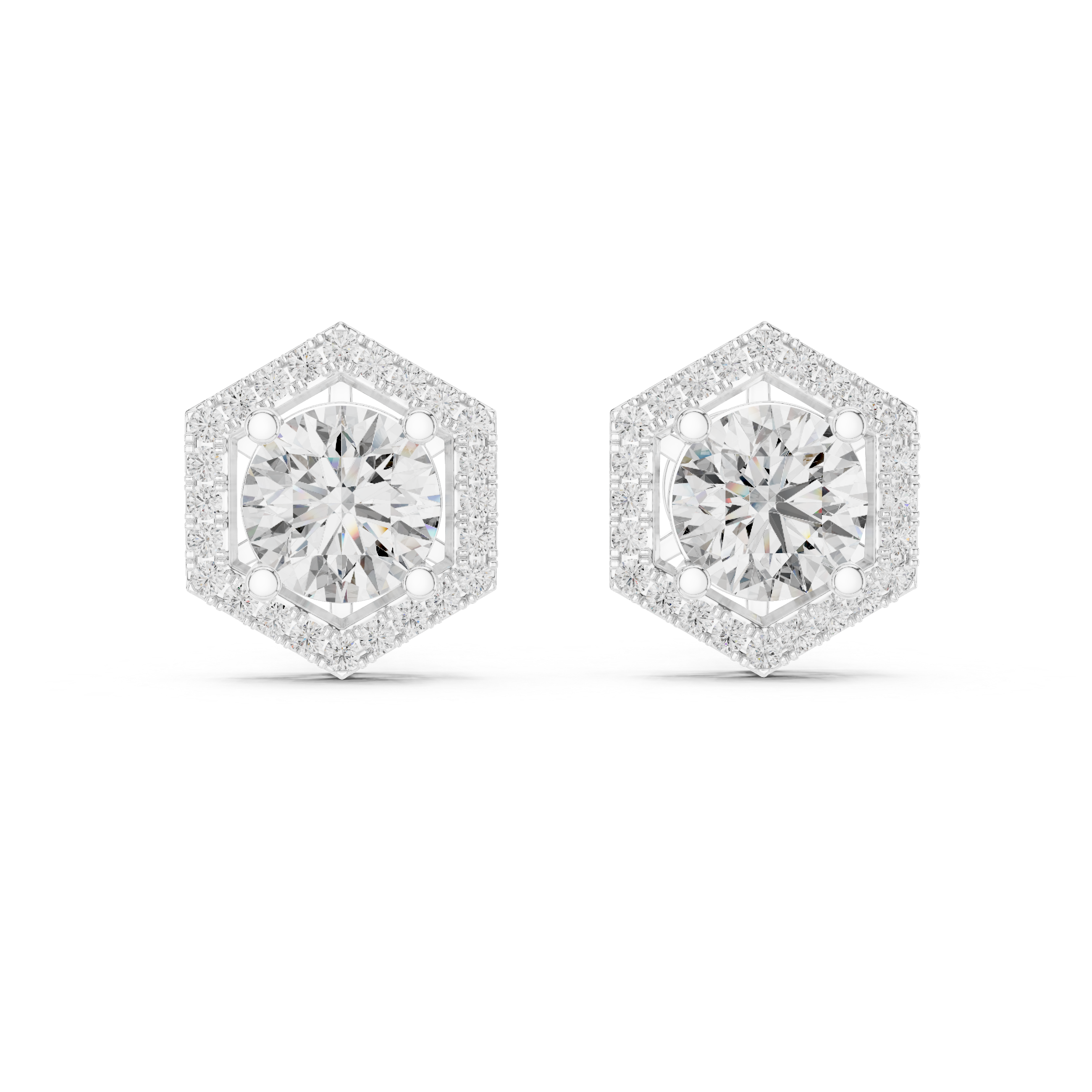 2.5 CT Round Cut Sterling Silver Solitaire Moissanite Dailywear Stud Earrings