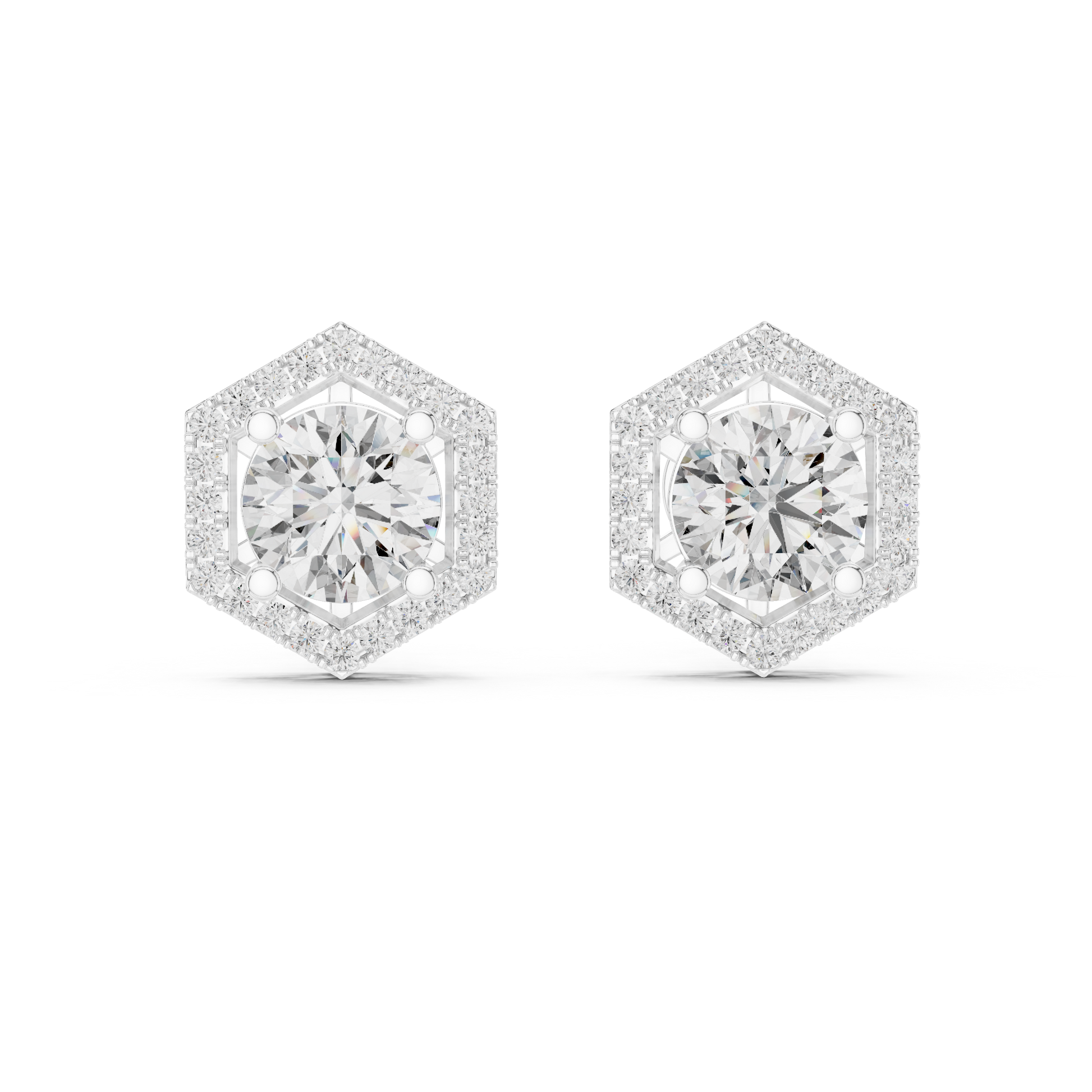 2.5 CT Round Cut Sterling Silver Solitaire Moissanite Dailywear Stud Earrings