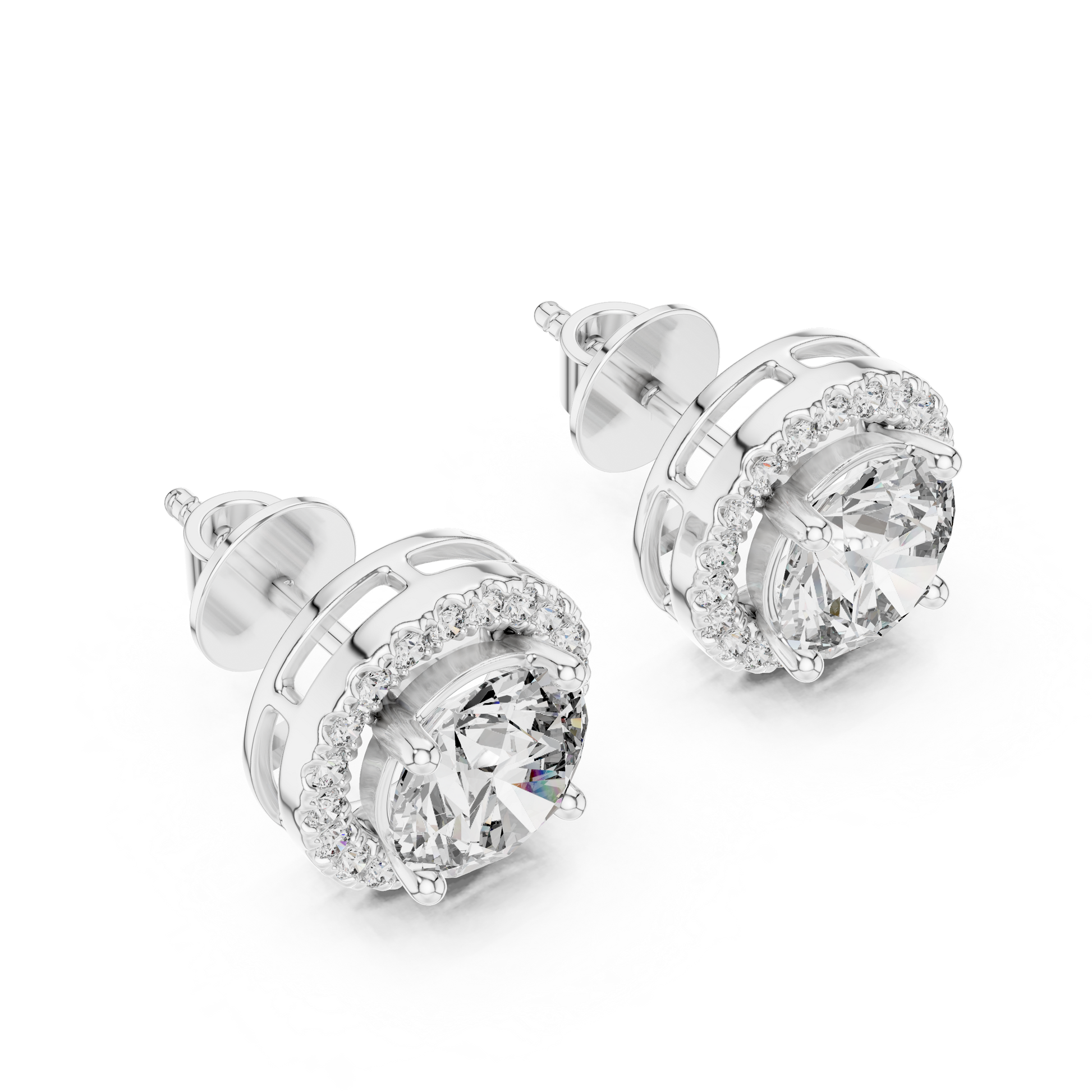 5 CT Round Cut 925 Sterling Silver Solitaire Moissanite Dailywear Stud Earrings