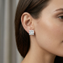 Round Cut 925 Sterling Silver Solitaire Moissanite Dailywear Stud Earrings