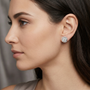 1.0 CT Round Cut 925 Sterling Silver Solitaire Moissanite Everydaywear Stud Earrings