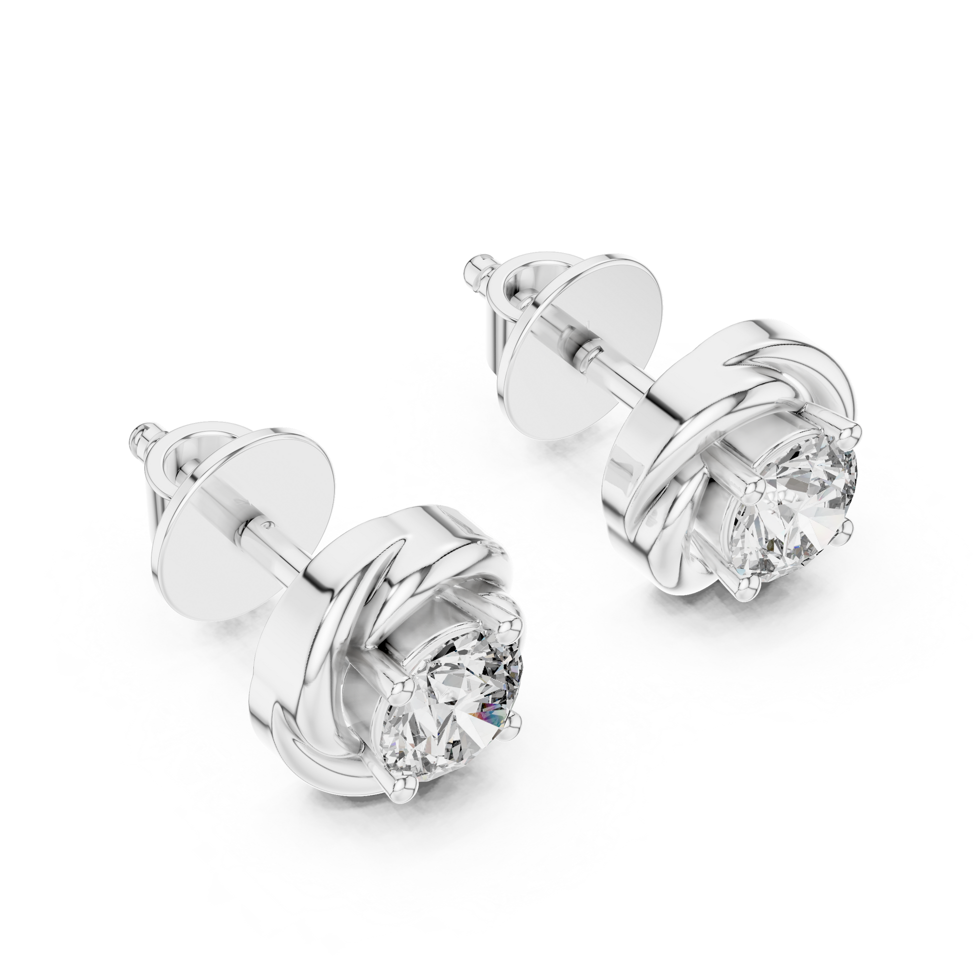 1.0 CT Round Cut 925 Sterling Silver Solitaire Moissanite Everywear Stud Earrings