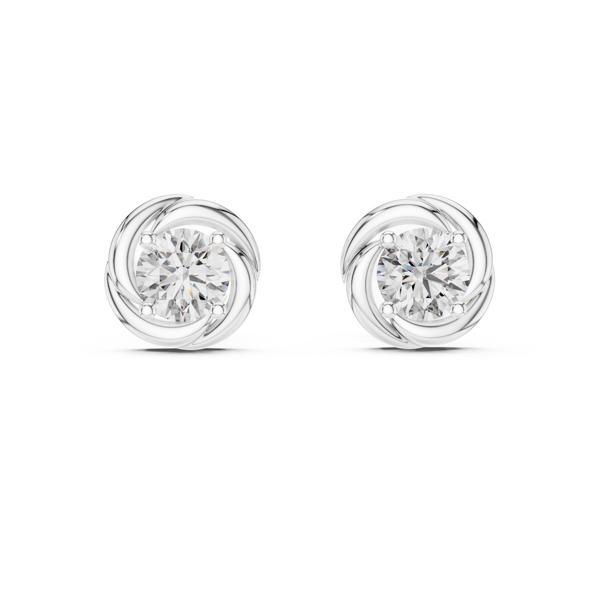 1.0 CT Round Cut 925 Sterling Silver Solitaire Moissanite Everywear Stud Earrings
