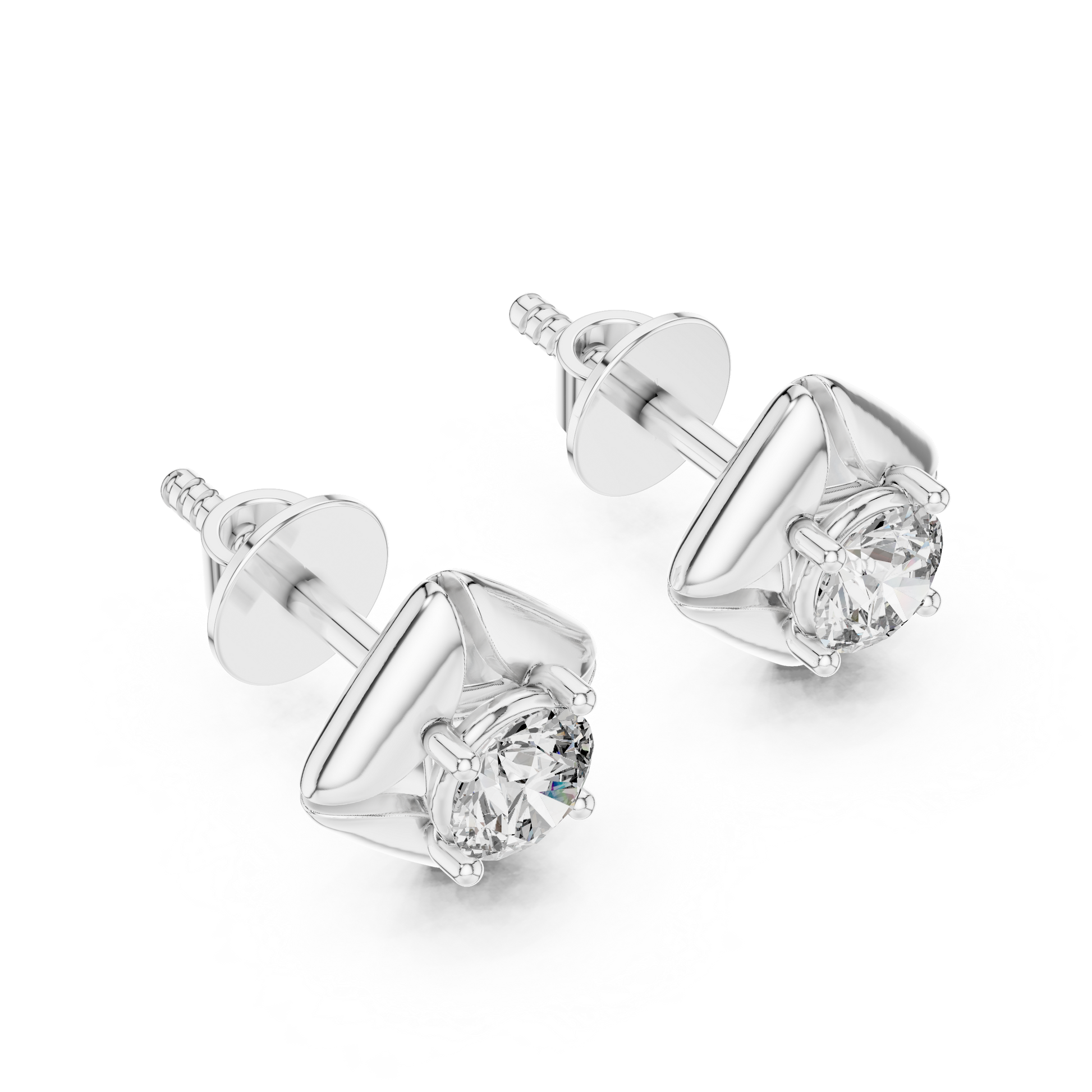 1.0 CT Round Cut 925 Sterling Silver Solitaire Moissanite Dailywear Stud Earrings