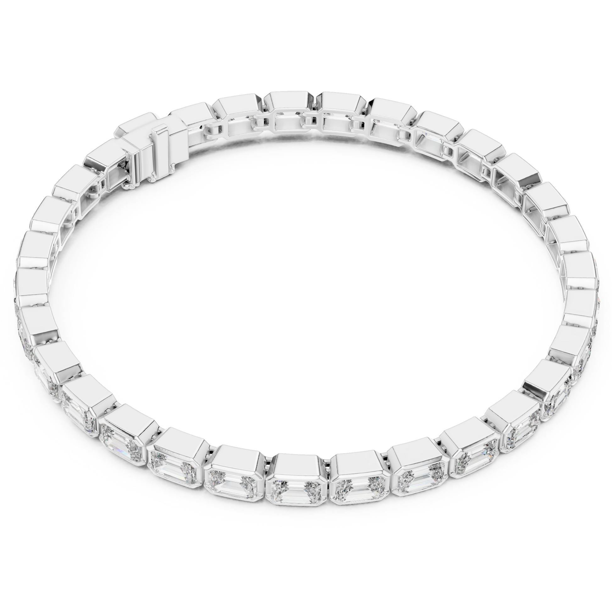 Fashion Emerald Moissanite Tennis Sterling Silver Bracelet