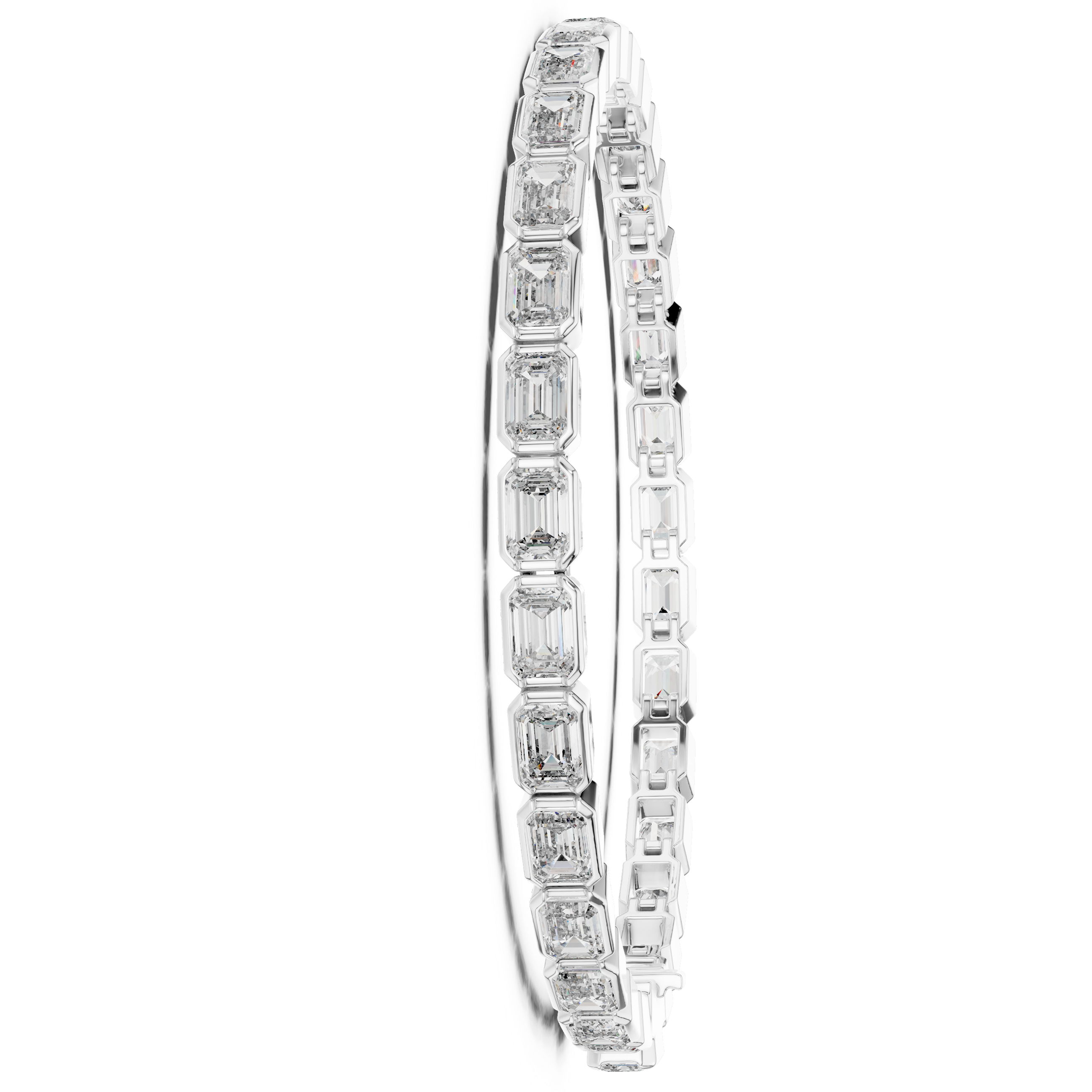 Fashion Emerald Moissanite Tennis Sterling Silver Bracelet