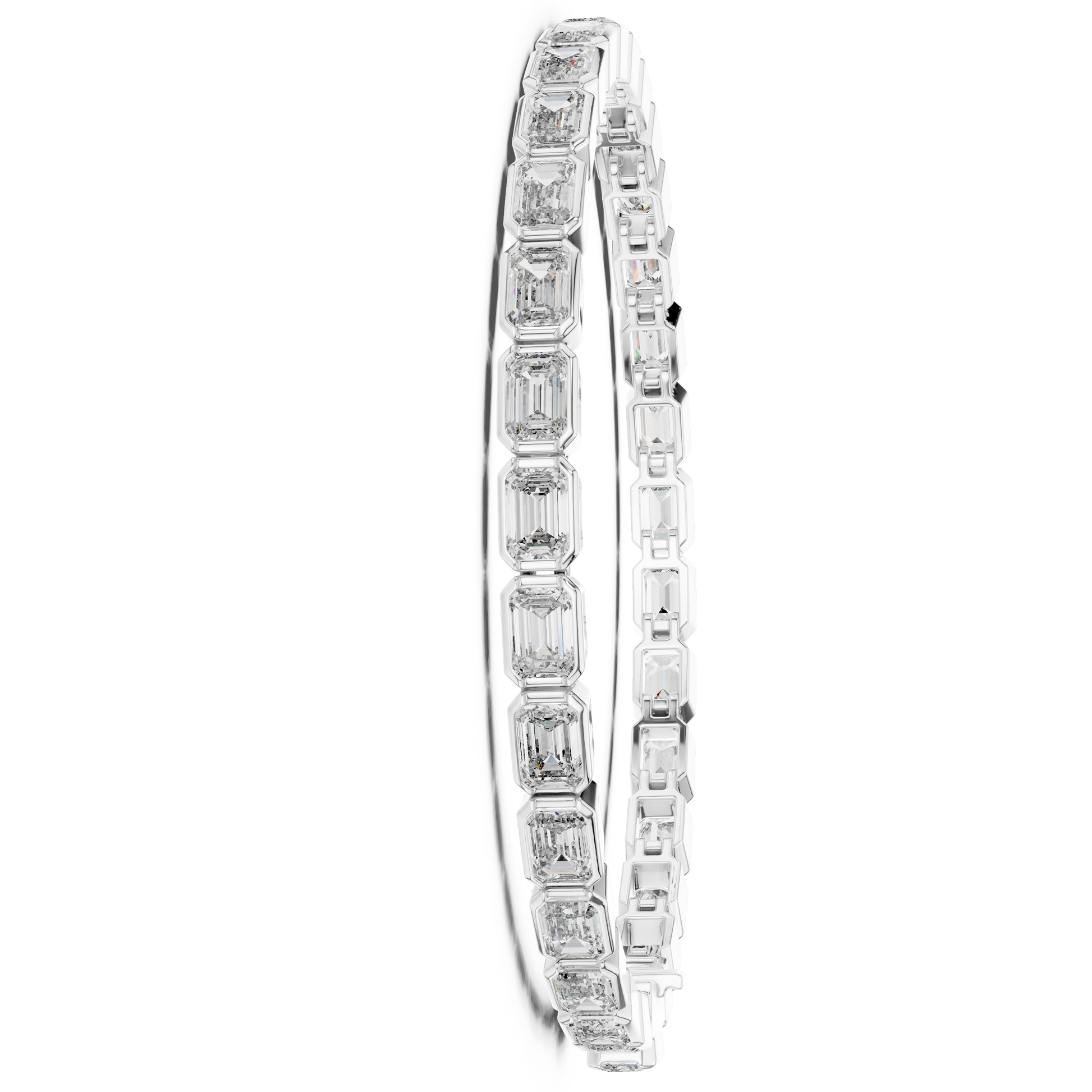 Fashion Emerald Moissanite Tennis Sterling Silver Bracelet