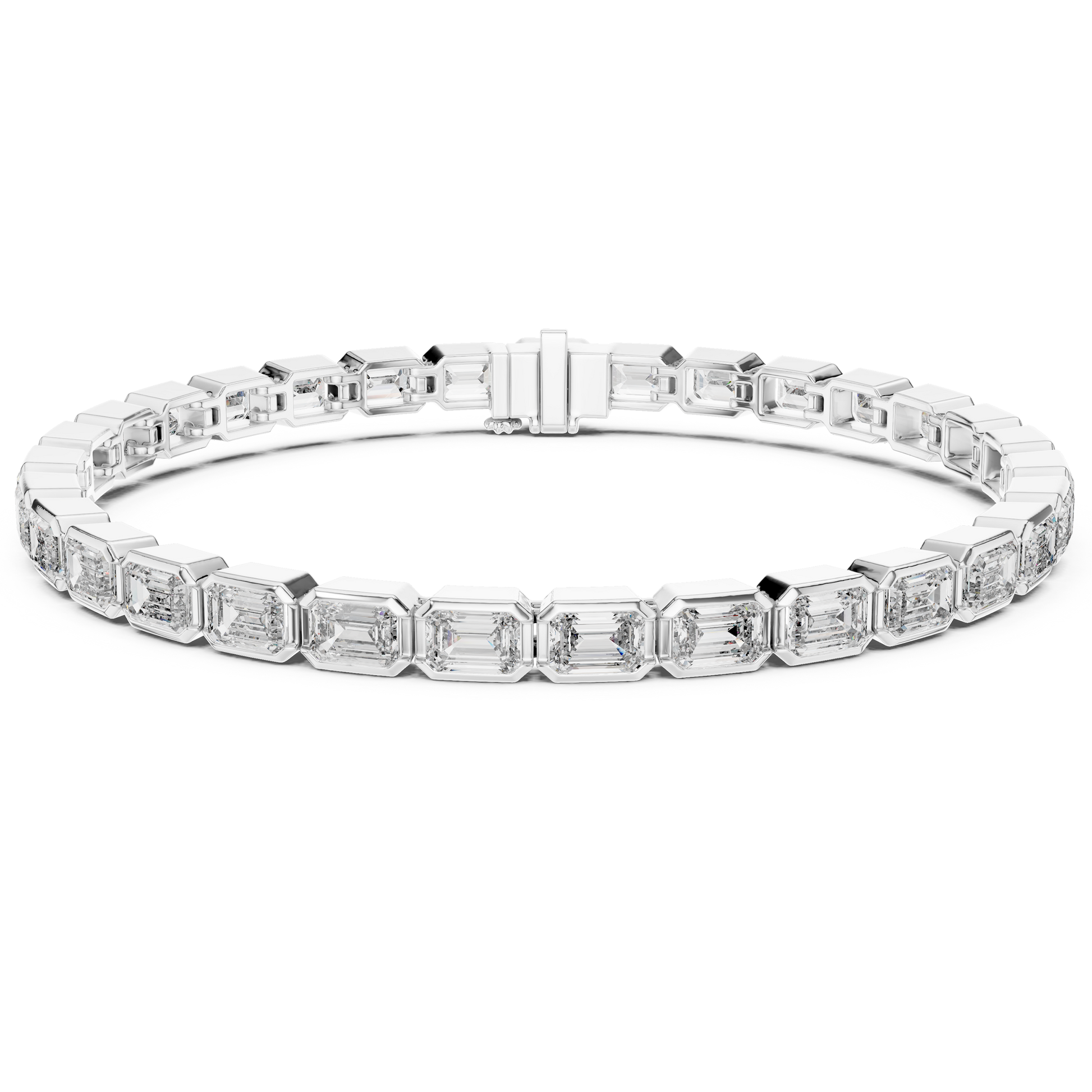 Fashion Emerald Moissanite Tennis Sterling Silver Bracelet