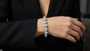 Cushion Cut Collect Setting Moissanite Sterling Silver Bracelet