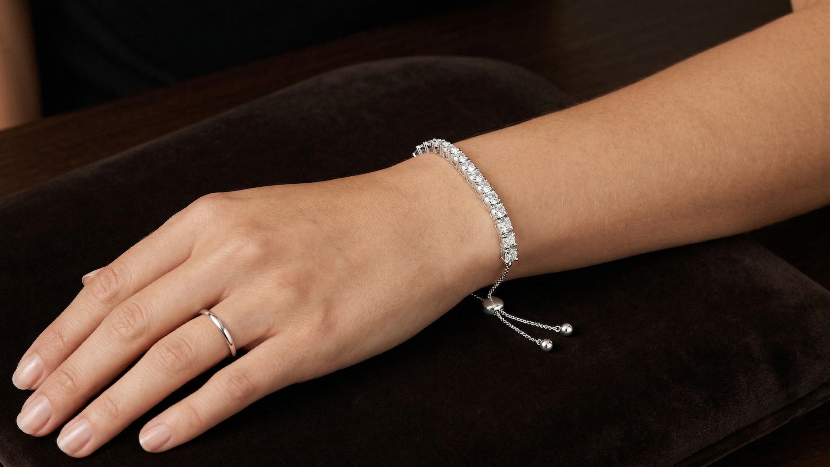 Round Cut Moissanite 925 Sterling Silver Collect Setting Bracelet
