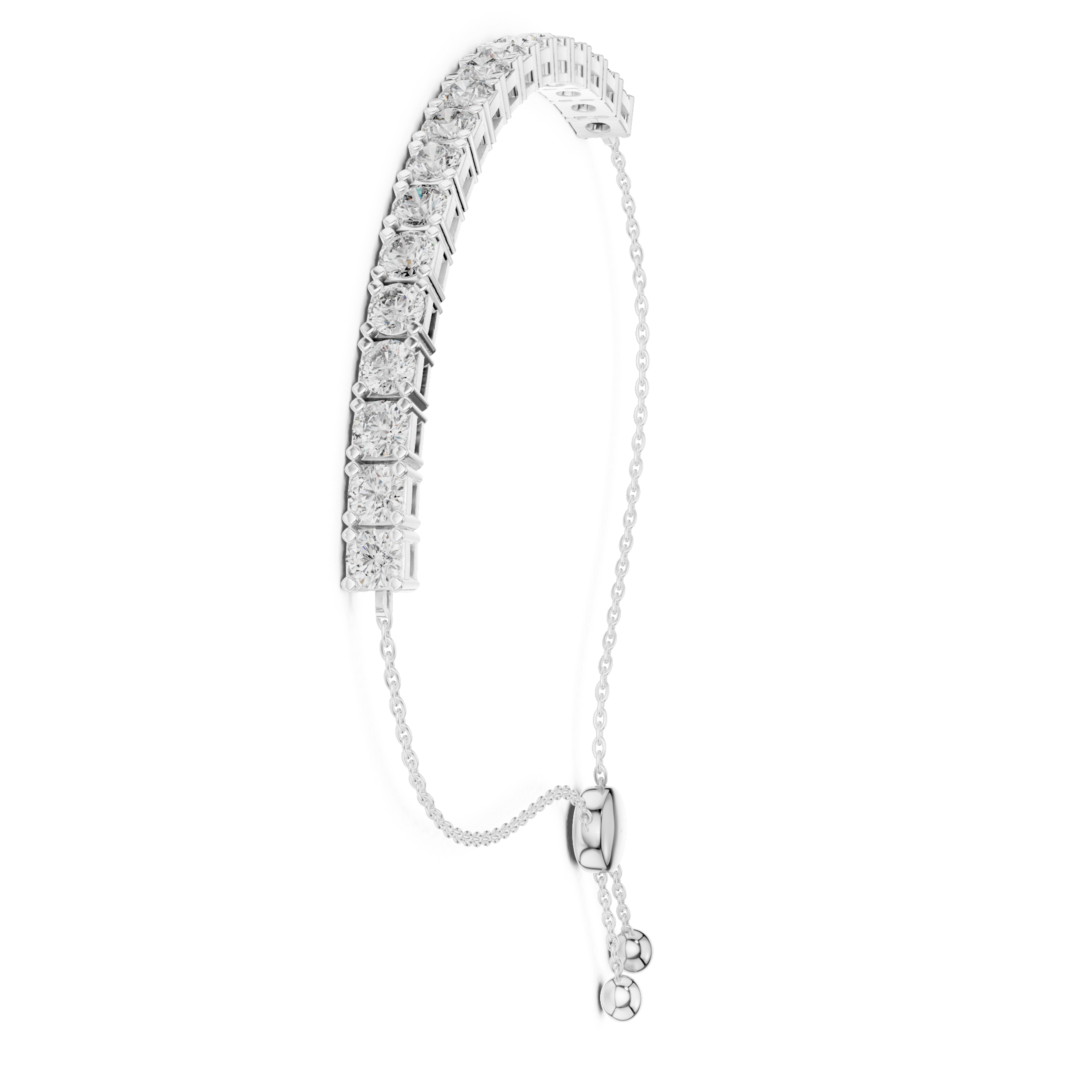 Round Cut Moissanite Sterling Silver Collect Setting Bracelet