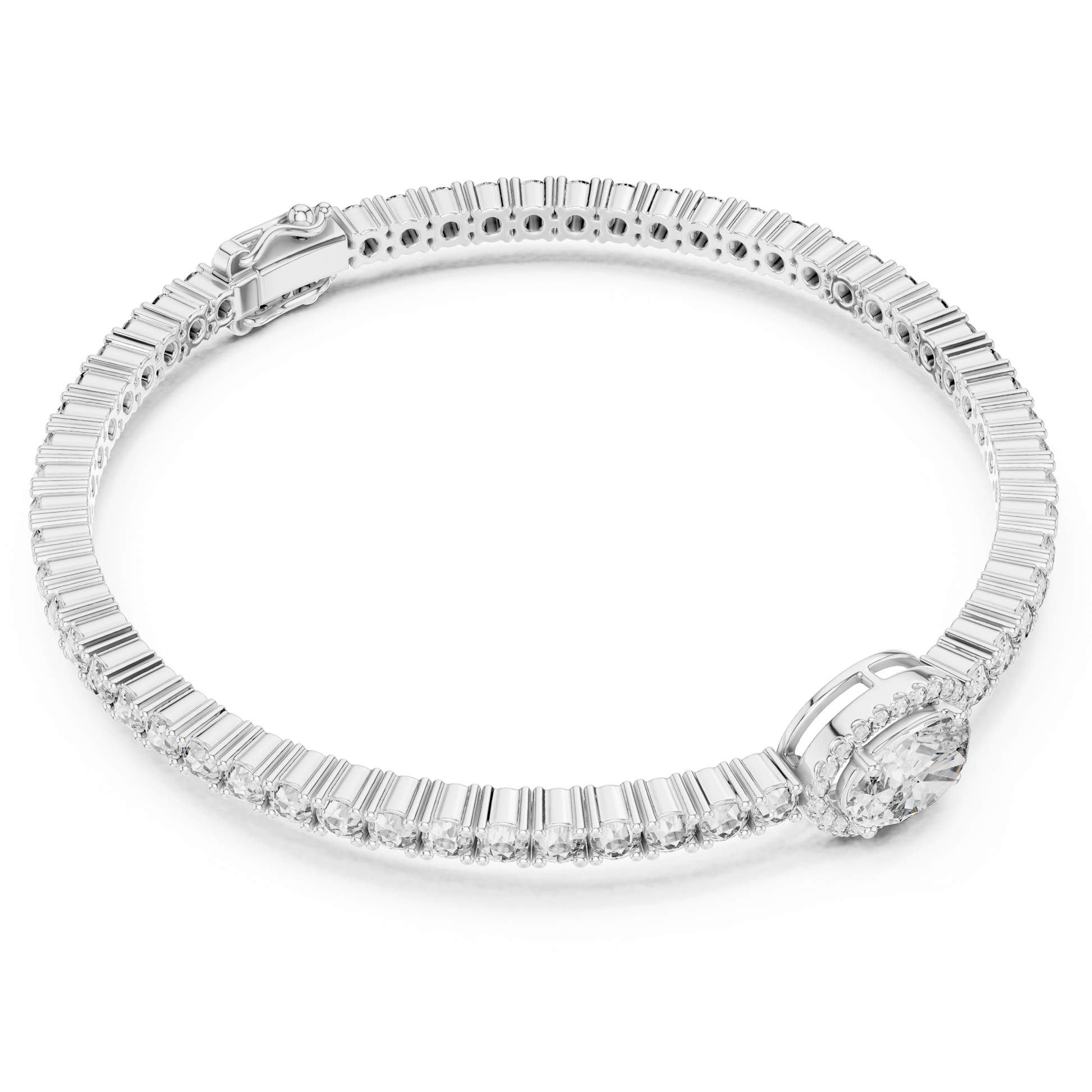 Oval Cut Micro Prong and Collect Setting Moissanite 925 Sterling Silver Bracelet