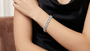 Round Cut 925 Sterling Silver Pave Setting Moissanite Bracelet