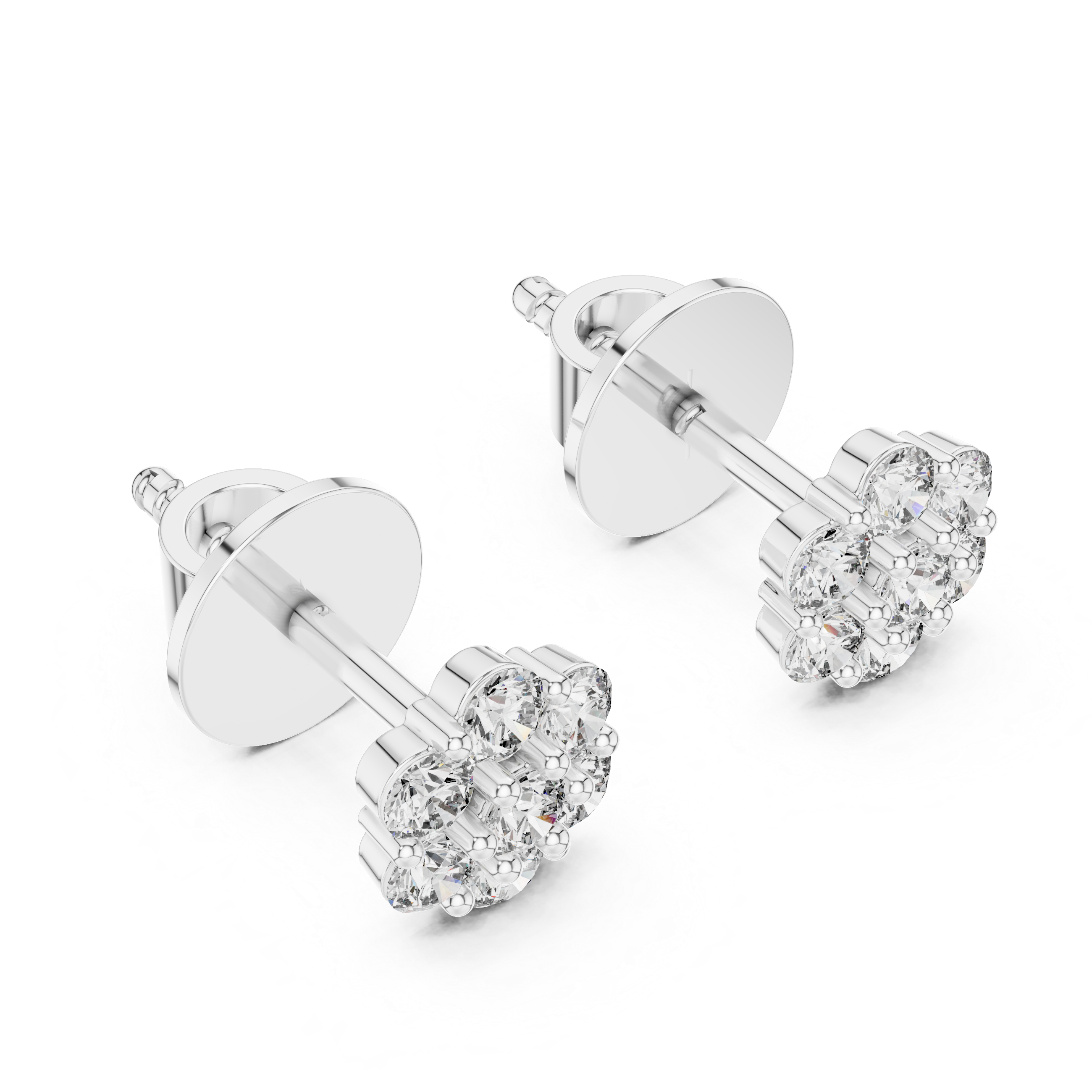 0.84 CT Round Cut 925 Sterling Silver Solitaire Moissanite Dailywear Stud Earrings