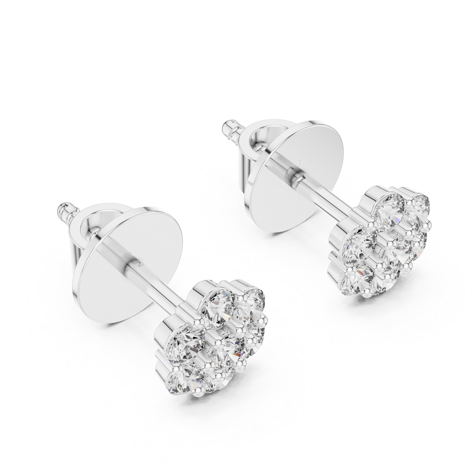 0.84 CT Round Cut 925 Sterling Silver Solitaire Moissanite Dailywear Stud Earrings