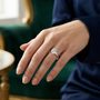 3 CT Round Solitaire Moissanite Sterling Silver Engagement Ring