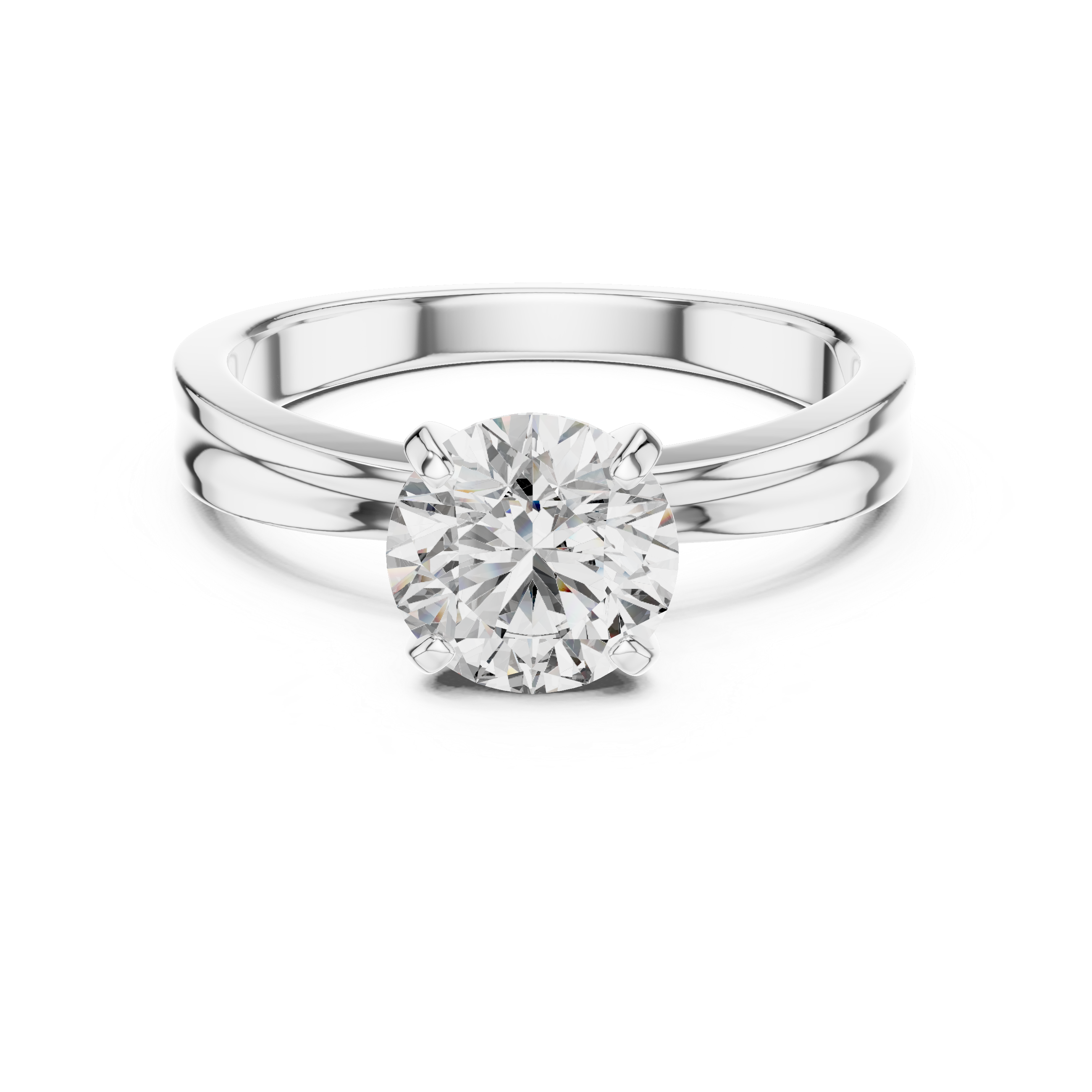 3 CT Round Solitaire Moissanite Sterling Silver Engagement Ring
