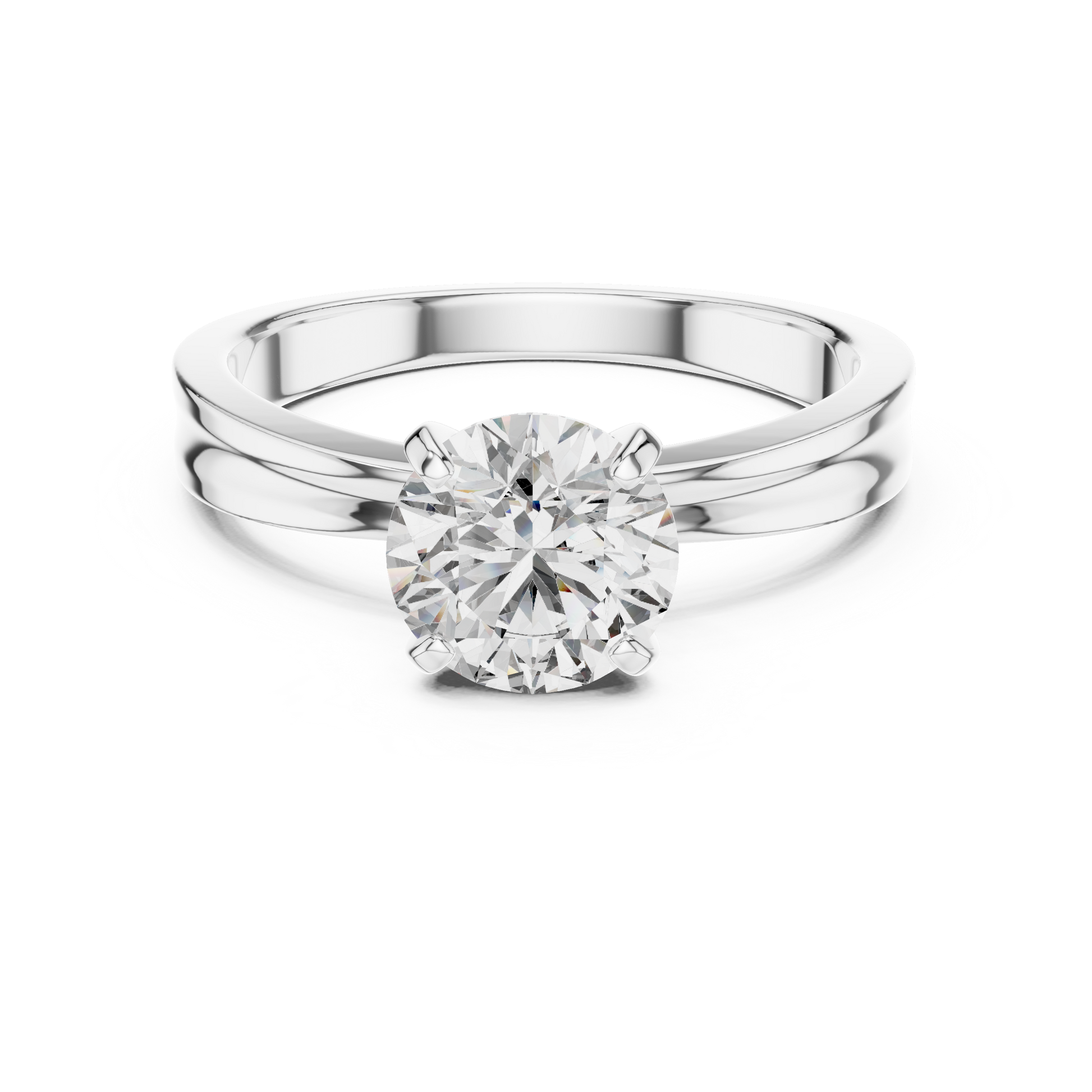 3 CT Round Solitaire Moissanite Sterling Silver Engagement Ring