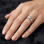 1 CT Solitaire Moissanite Round Cut Sterling Silver Engagement Ring