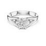 Women's Round Cut Solitaire Moissanite Sterling Silver Engagement Ring