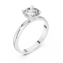 Excellent Round Cut Solitaire Sterling Silver Moissanite Engagement Ring