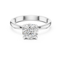 Excellent Round Cut Solitaire Sterling Silver Moissanite Engagement Ring