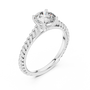 Twisted Rope Round Solitaire Moissanite Sterling Silver Engagement Ring
