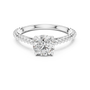 Twisted Rope Round Solitaire Moissanite Sterling Silver Engagement Ring