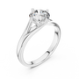 Sterling Silver Round Moissanite Diamond Solitaire Engagement Ring