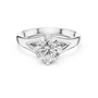 Sterling Silver Round Moissanite Diamond Solitaire Engagement Ring