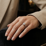Classic 1 CT Solitaire Round Moissanite Engagement Ring in Sterling Silver