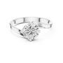 Classic 1 CT Solitaire Round Moissanite Engagement Ring in Sterling Silver