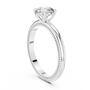 Double Prong Setting Solitaire Round Moissanite Sterling Silver Engagement Ring