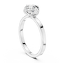 925 Sterling Silver Floral Head Setting Round Moissanite Solitaire Engagement Ring