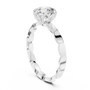 1 CT Round Cut Moissanite Solitaire Sterling Silver Engagement Ring