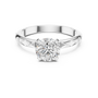 Solitaire Round Cut Moissanite Sterling Silver Engagement Ring
