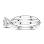 Round Moissanite Split Double Band Solitaire Engagement Ring in Sterling Silver