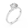 Sterling Silver Round Solitaire Moissanite Engagement Ring with a Four-prong Setting
