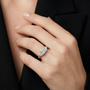 925 Sterling Silver Princess & Heart Cut Moissanite Diamond Trio Ring