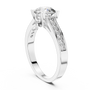 925 Sterling Silver 1 CT Round Cut Moissanite Channel Set Engagement Ring