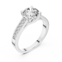 925 Sterling Silver 1 CT Round Cut Moissanite Channel Set Engagement Ring