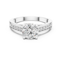 925 Sterling Silver 1 CT Round Cut Moissanite Channel Set Engagement Ring