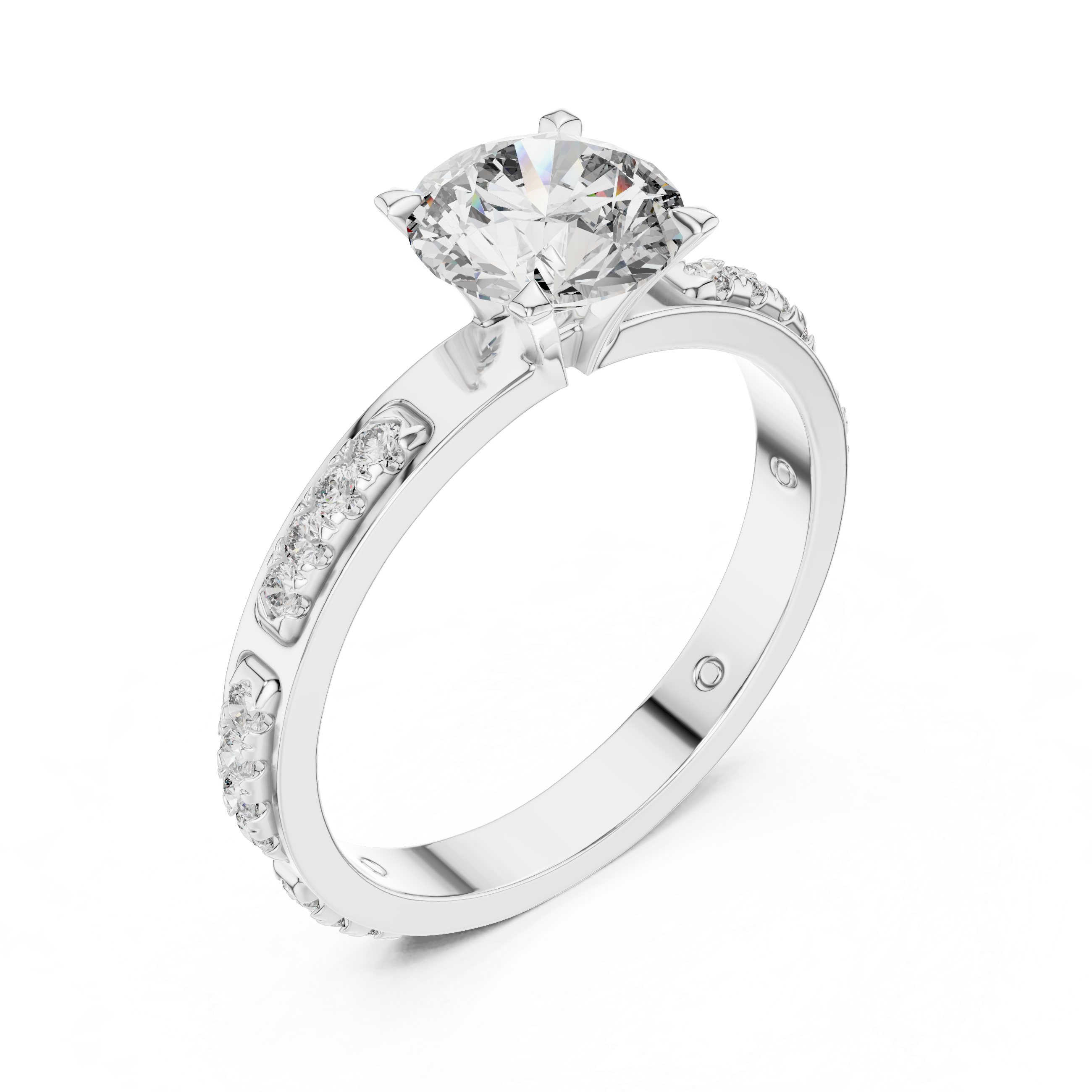 Elegant 1 CT Round Cut Moissanite Wedding Ring in Sterling Silver