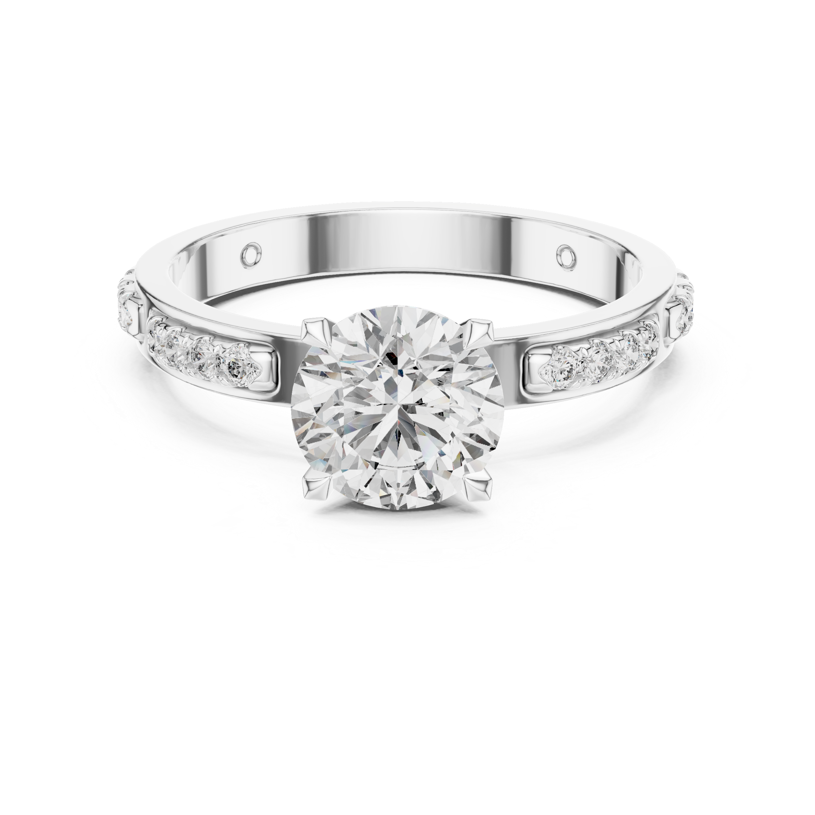 Elegant 1 CT Round Cut Moissanite Wedding Ring in Sterling Silver