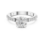 Elegant 1 CT Round Cut Moissanite Wedding Ring in Sterling Silver