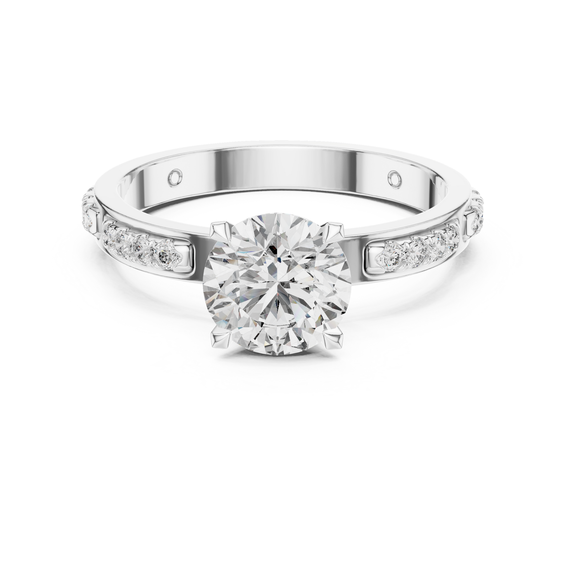 Elegant 1 CT Round Cut Moissanite Wedding Ring in Sterling Silver