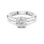 Round Cut Moissanite Cathedral 925 Sterling Silver Engagement Ring