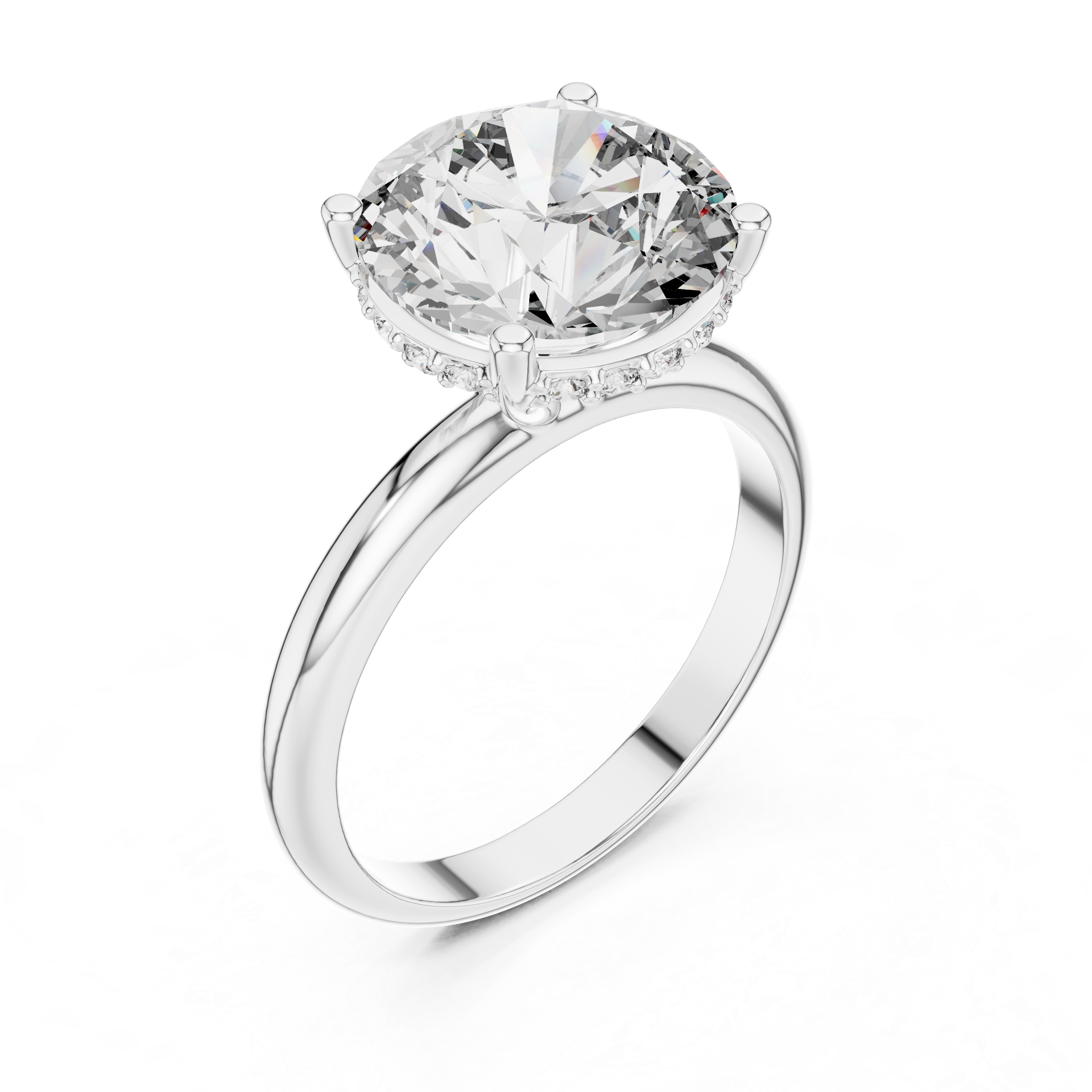Serenity Shine Solitaire 5 CT Round Diamond Ring in 925 Sterling Silver