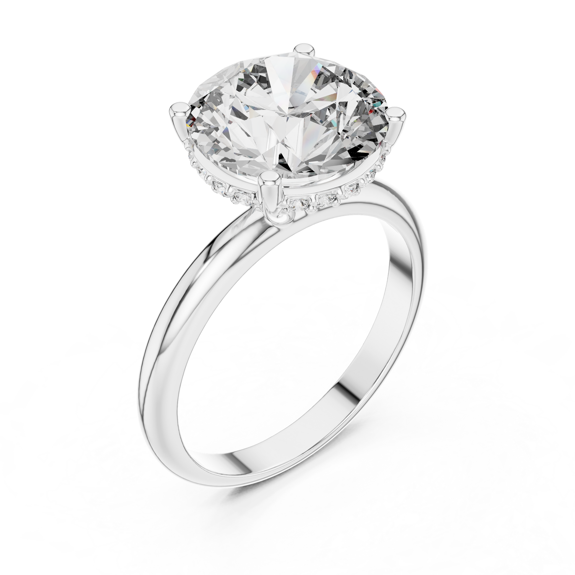 Serenity Shine Solitaire 5 CT Round Diamond Ring in 925 Sterling Silver