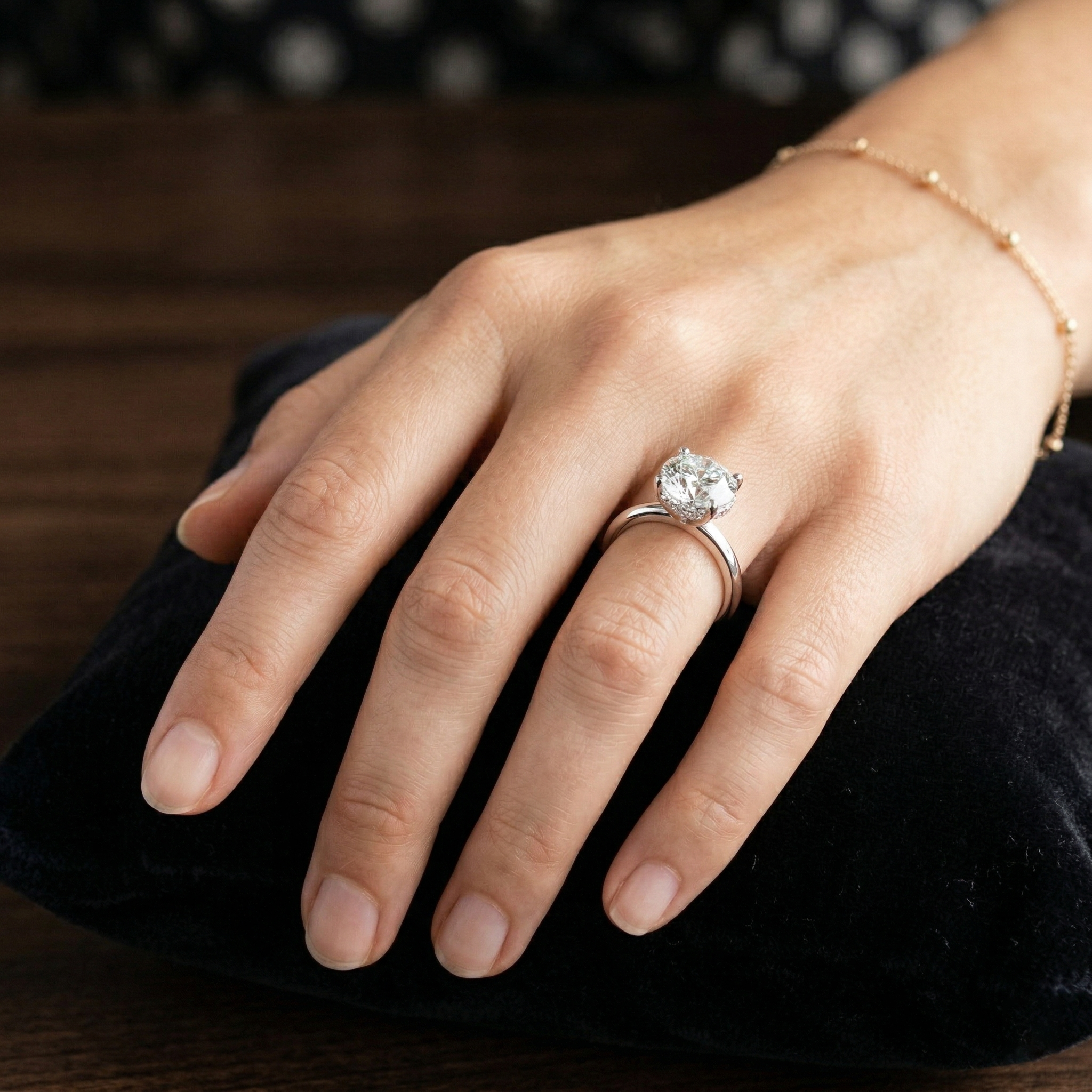 Serenity Shine Solitaire 5 CT Round Diamond Ring in 925 Sterling Silver